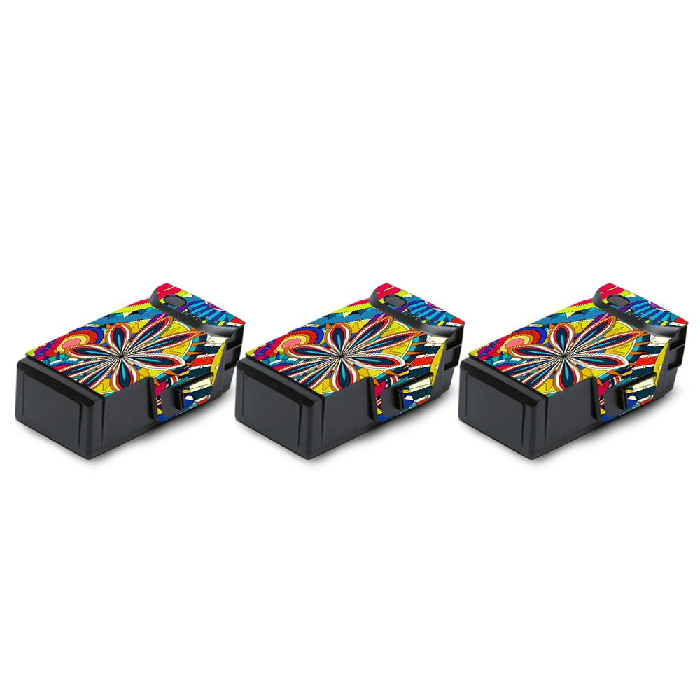 MightySkins Skin Compatible with DJI Mavic Air Drone - Flower Wheels | Battery (3 Pack) | Protective, Durable, and Unique Vinyl Decal wrap Cover | Easy to Apply, Remove | Made in The USA
