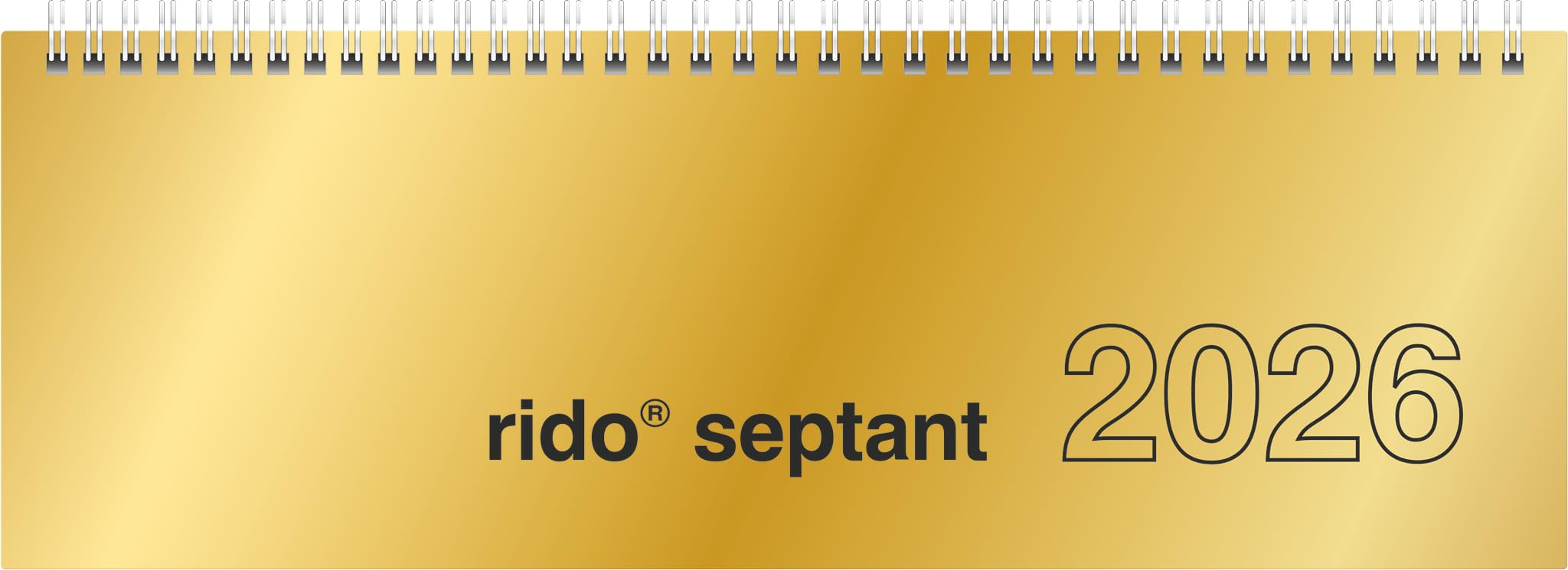 rido/idé lateral diary mod. septant '26 | 305×105 mm, box, gold-coloured