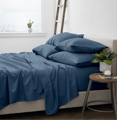 Miniatura 3 de Femini Fashion Juego de sábanas de 100 % algodón orgánico certificado de 800 hilos, bolsillo profundo de 19 pulgadas, juego de sábanas de 4 piezas