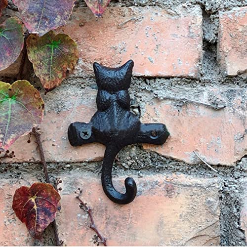 Dpowerful Coat Hooks Cat Wall Hooks Cast Iron Coat Hooks Towel Hooks Metal Rustic Key Hooks Vintage Decorative Wall Decor With Screws Antique Dark Rust 3 Pack #TOP5
