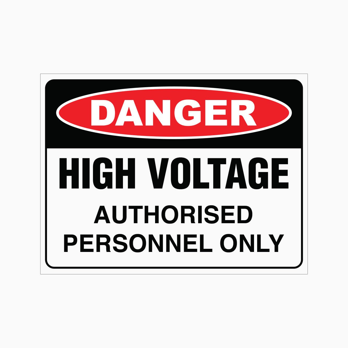 DANGER HIGH VOLTAGE AUTHORISED PERSONNEL ONLY Sign, 12x8 Inch Metal Tin Sign, Electrical Safety Warning for High Voltage Facilities
