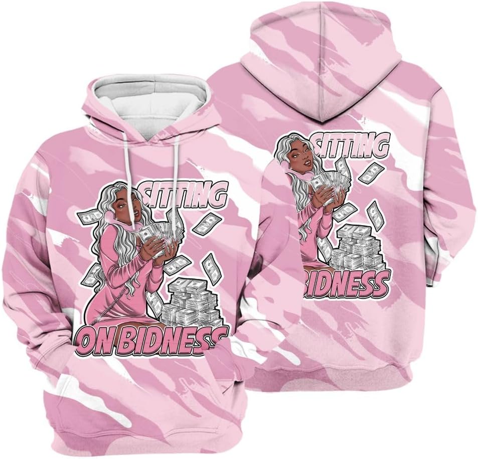 Dunkare Orchid 4s Streetwear 3D Hoodie, We Outsider Graphic Street All Over Print Unisex Hoodie