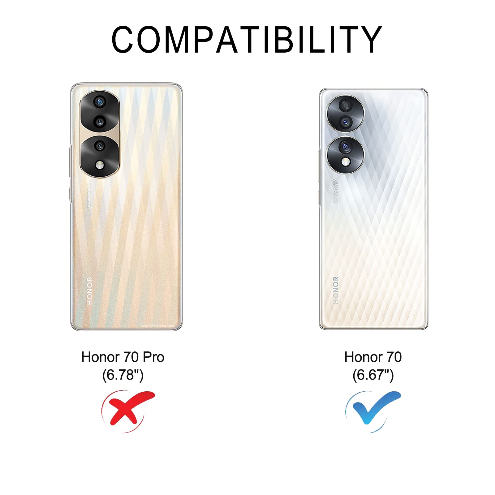 Case Compatible with Honor 70, Premium PU Leather Wallet Case with [Card Slots] [Viewing Stand], Shockproof Flip Cover for Honor 70 (Black) — view 2