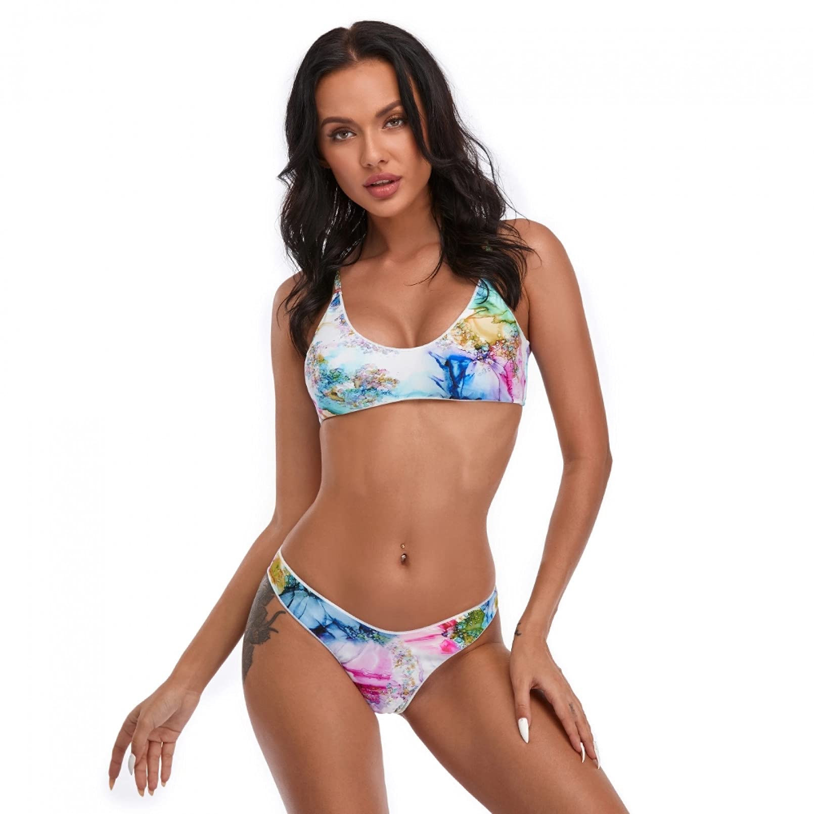 BAJIE Bikini strój bikini jednolity kolor strój kąpielowy damski strój kąpielowy push up bikini strój letni plażowy strój kąpielowy 03168 M