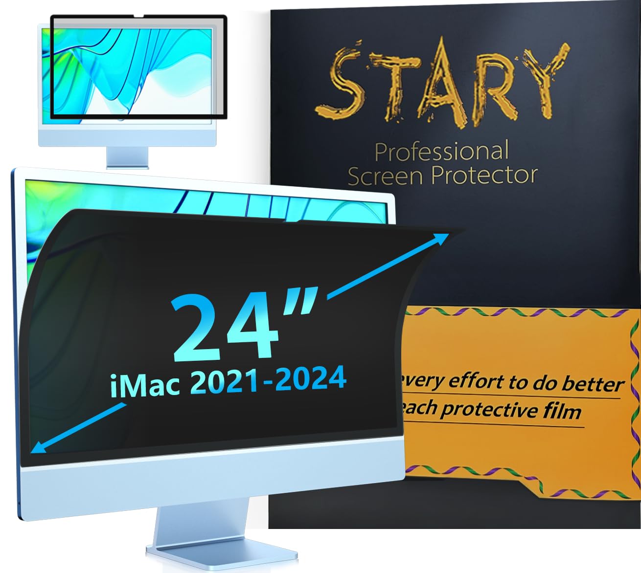 Écran de confidentialité pour iMac 24" anti-reflet anti-rayures amovible finition mate ou brillante
