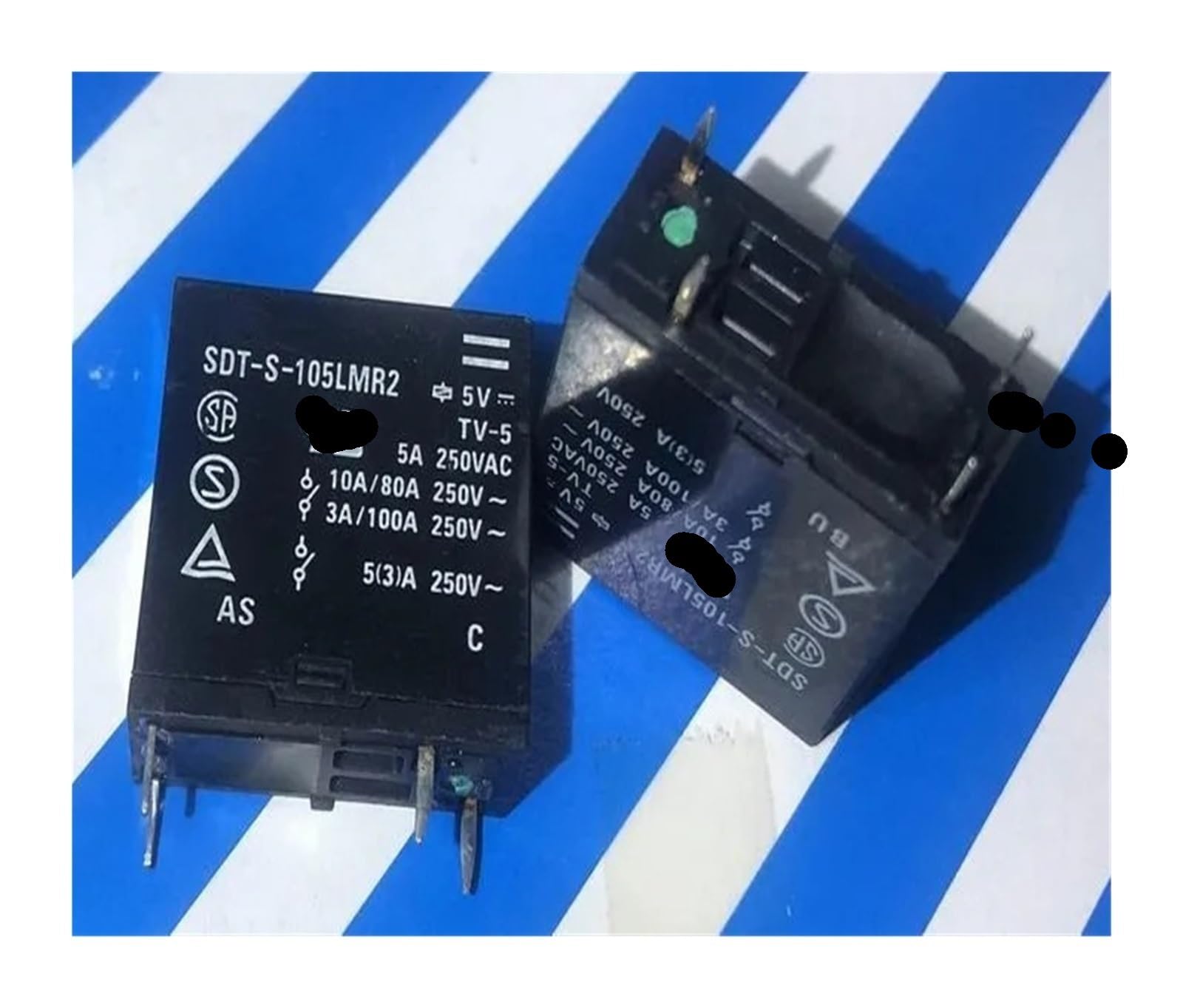Relais 4 broches SDT-S-105LMR2 de rechange pour circuits imprimés 10A