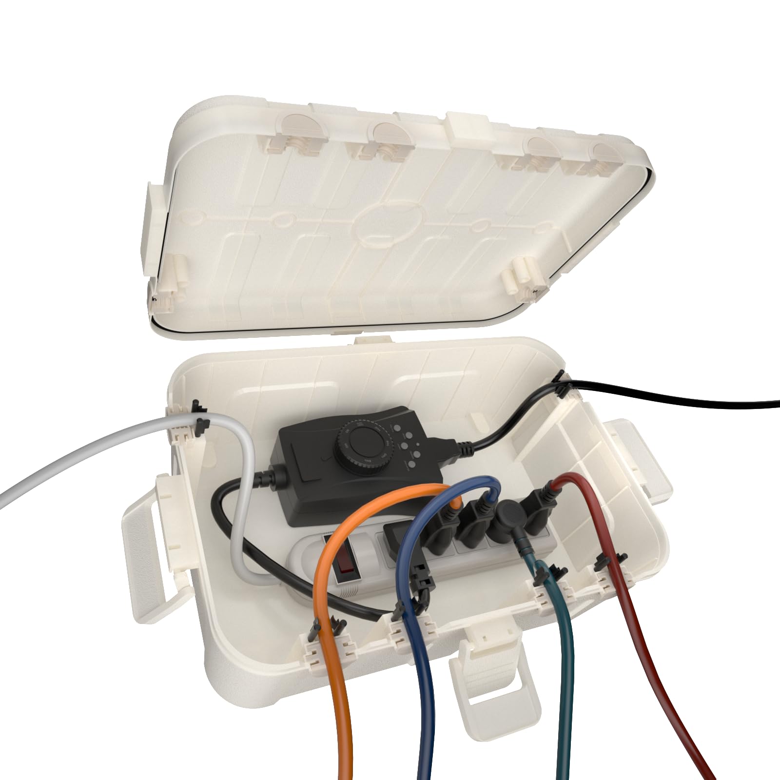 Flemoon Large Outdoor Electrical Box (12.5 x 8.5 x 5 inch), IP54 Waterproof Extension Cord Cover Weatherproof, Protect Outlet, Plug, Socket, Timer, Power Strip, Holiday Light Decoration, Black — Amazon image 23