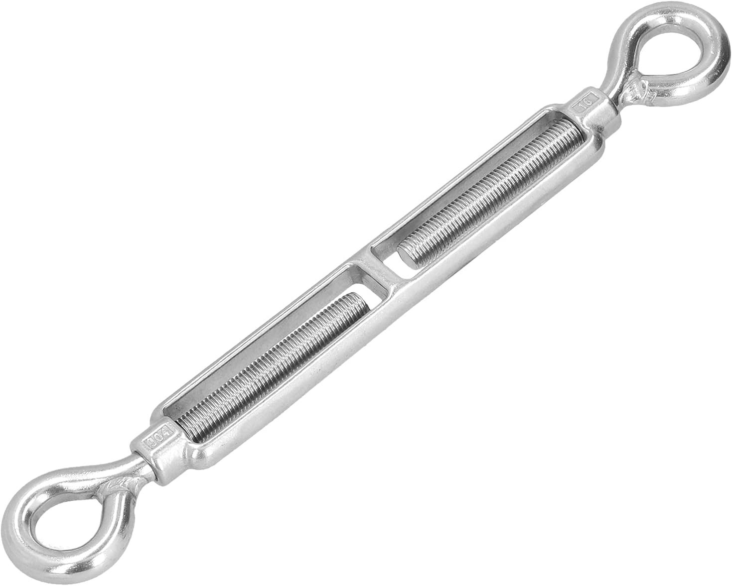 Fafeicy Hook & Eye Turnbuckle Wire Rope, Wire Rope Tensioner 304 Stainless Steel M16 Adjustable Turnbuckle Bolt Hook Rigging Accessories, for Outdoor and Indoor Installation(OO Type), Lifting