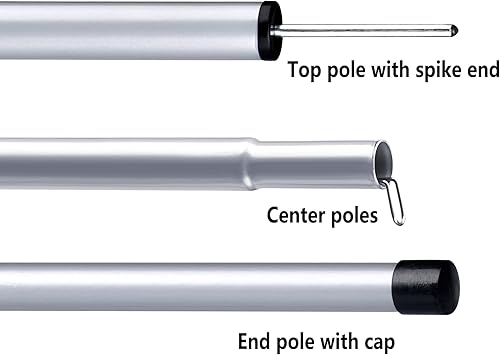 Miniatura 4 de Hasika Kit de reparación de postes de tienda de campaña que incluye estacas de cuerdas ajustables de 30 a 74.8 pulgadas, repuesto para toldo de lona