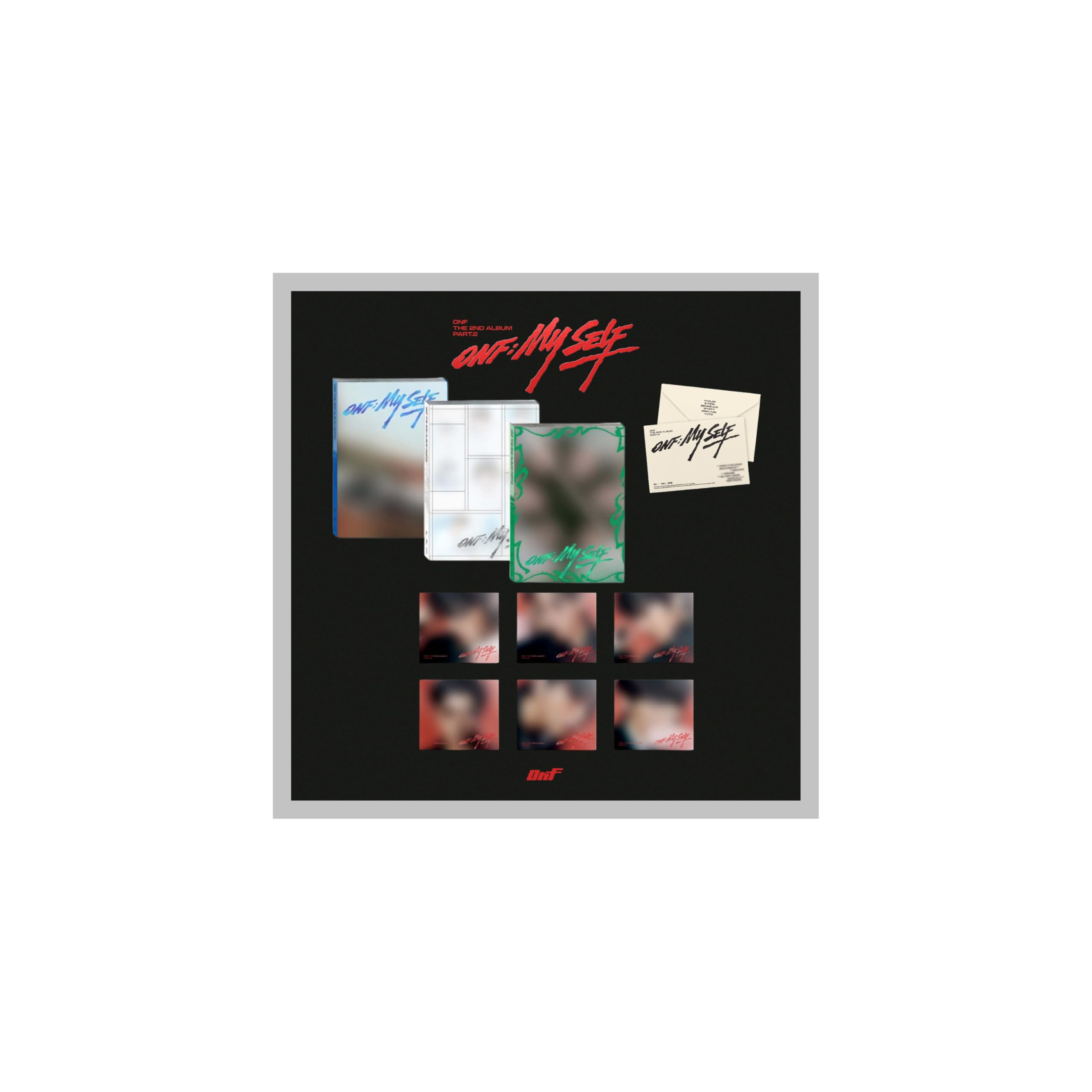 (Juego completo: 3 álbumes de fotos + 6 cicatrices Digipack + 1 plataforma) ONF : My Self 2º álbum part.2 con seguimiento