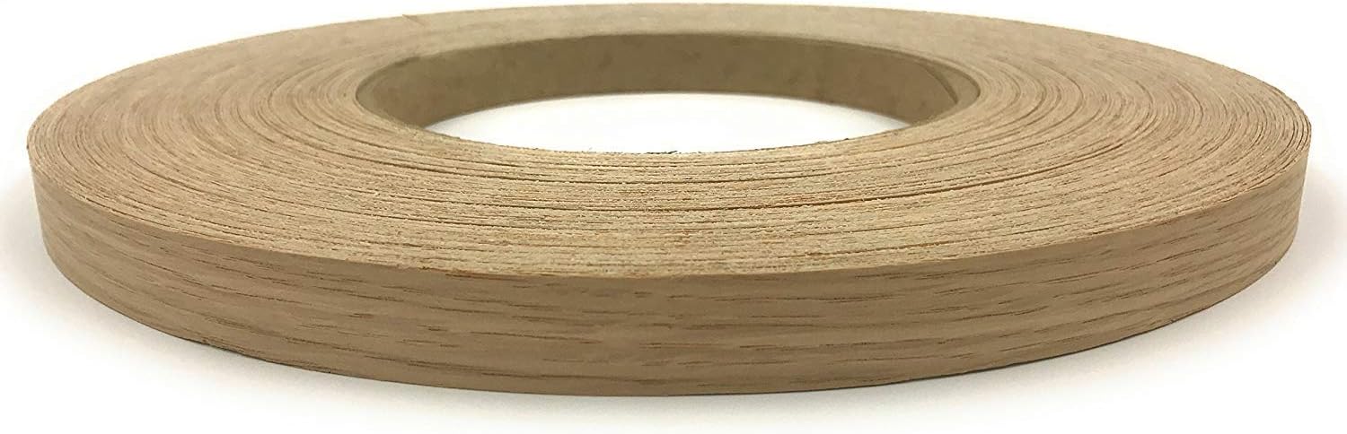 White Oak 7/8 inch X 50 ft Roll Non-glued Wood Edge Banding – Real Wood Veneer Edging with Smooth Sanded Finish– Highest Grade White Oak Edge Banding for Furniture Restoration.