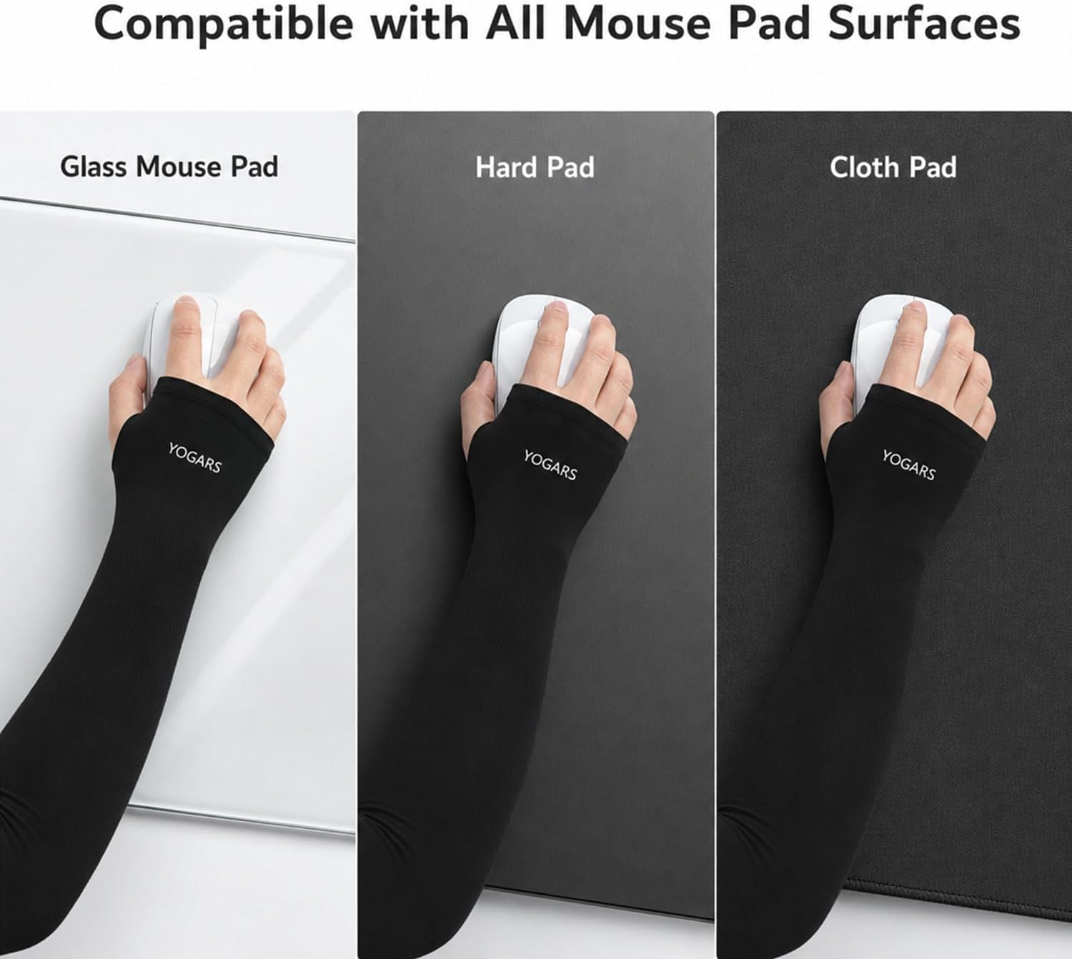 Gaming Arm Sleeve with Thumb Hole, Cooling Compression Sleeve for FPS Gaming, Anti-Sweat Arm Cover for Glass Mouse Pad, UV Protection Sports Sleeve for Men Women