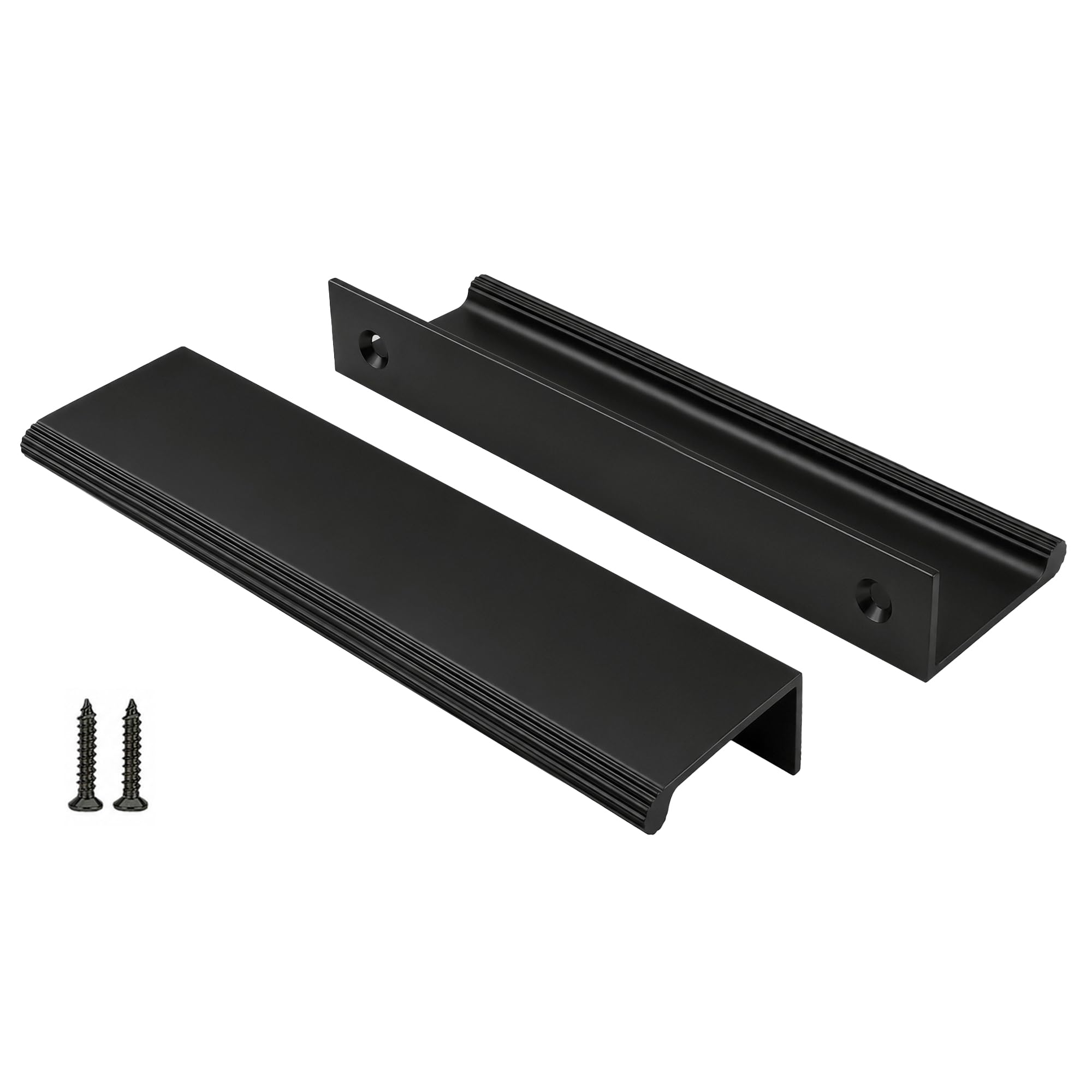 Peaha 10 Pack 4" Black Cabinet Handles Finger Pulls for Cabinets