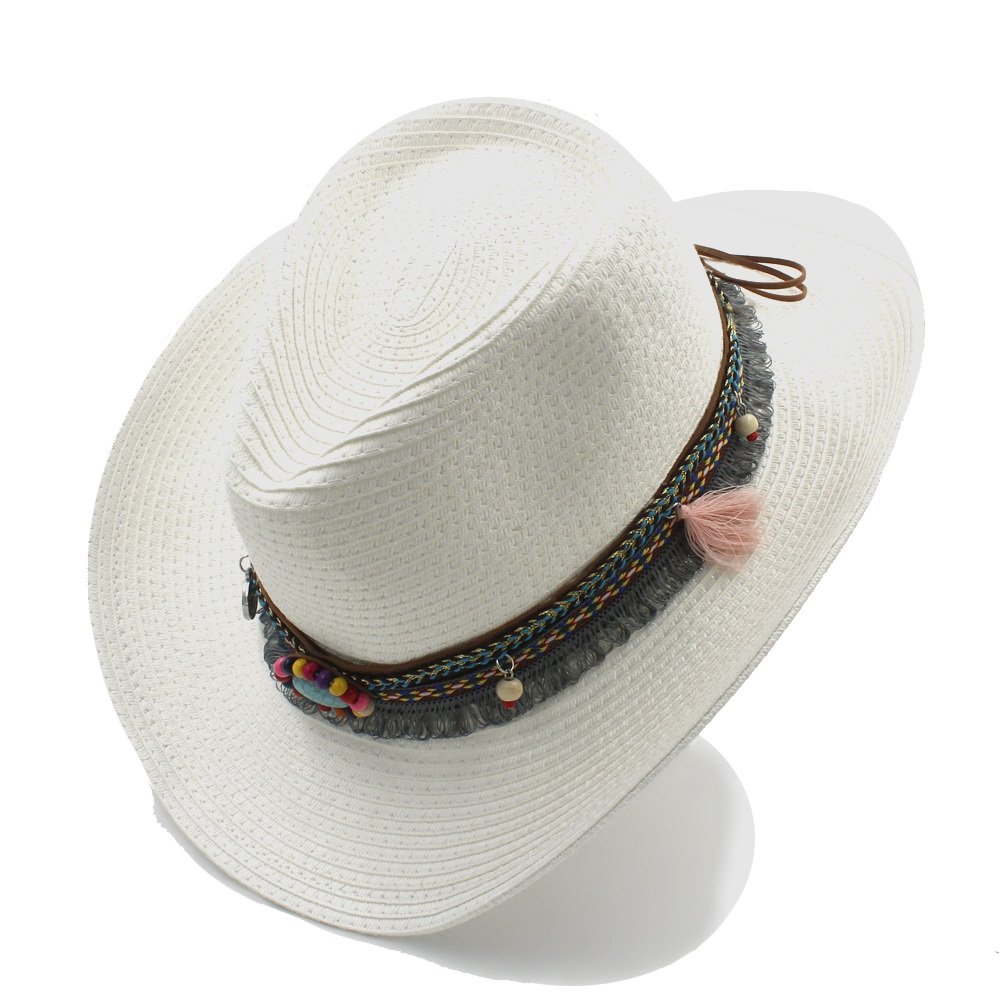 YIJIAN-HAT Sombreros de Moda, Gorras, Sombreros Elegantes, go Trabajo Hecho a Mano Verano Mujeres Hombres Hollow Western Cowboy Hat For Western Word Jazz Cap Verano Straw Beach Sun Hat