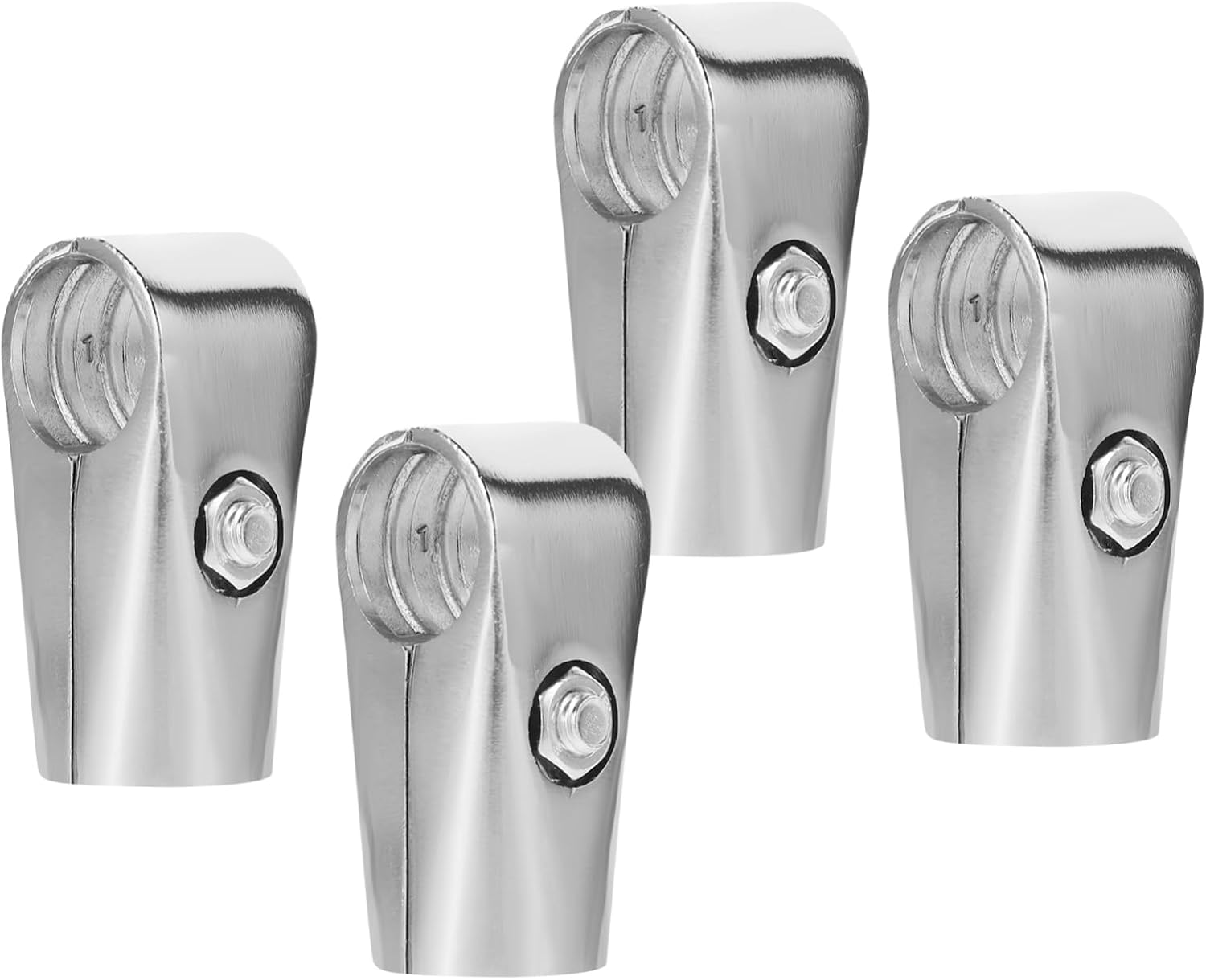 Cabilock 4pcs Stainless Steel Closet Rod Connectors Clothes Rack Fittings for Round Tubes Wear Resistant Pole Joint for Closet Shelf Rods and Hanging Clothes Racks