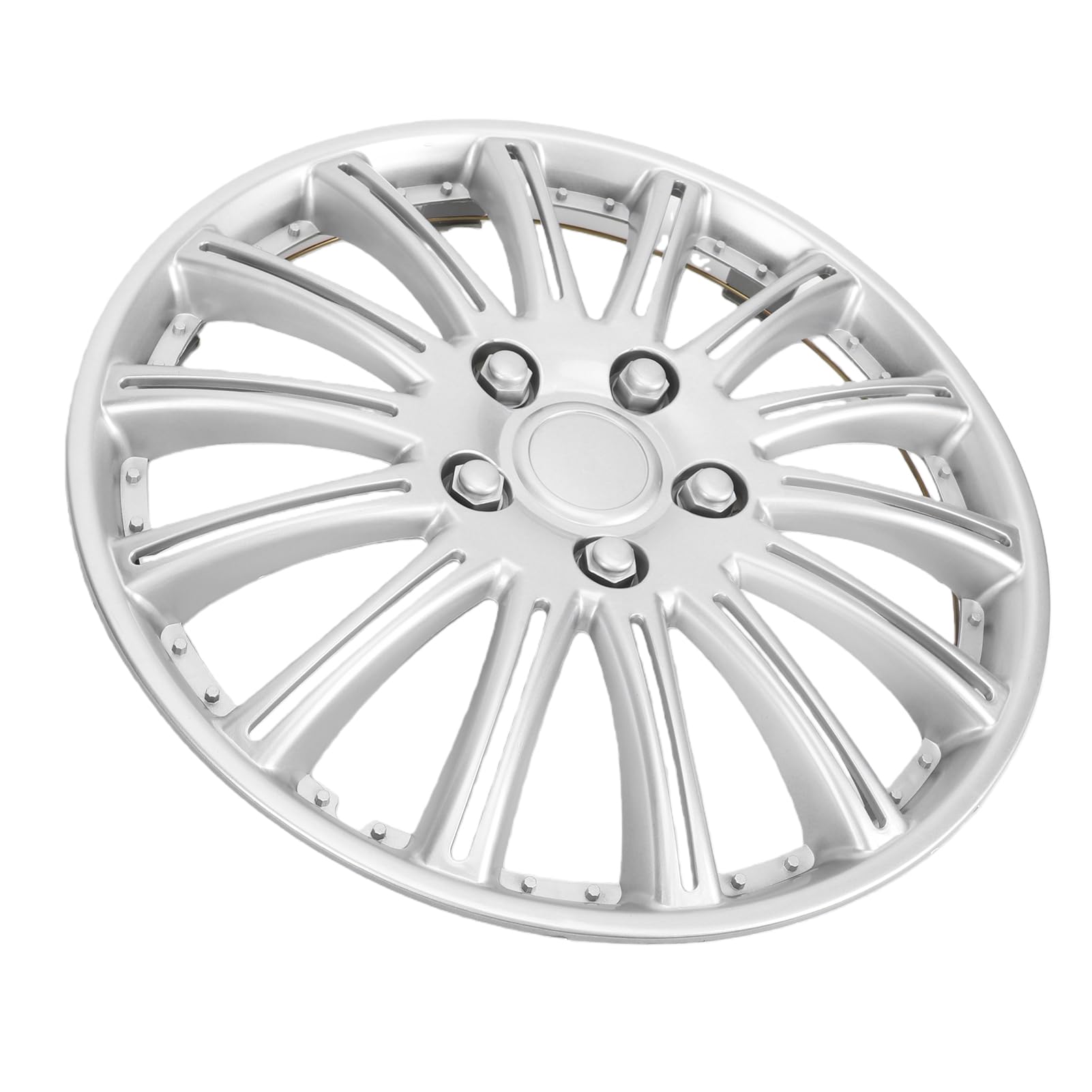 Set di Coprimozzi Universali Argento da 14 Pollici, Resistenti Copricerchi in ABS per Auto SUV, 4 Pezzi Facile Installazione
