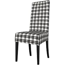 Dining Slipcover Black Scottish Tartan Plaid Print Parson Chair Protector Slipcover, Stretchable Dinning Room Chair Covers, Chair Covers Slipcover for Home, Restaurant, Banquet