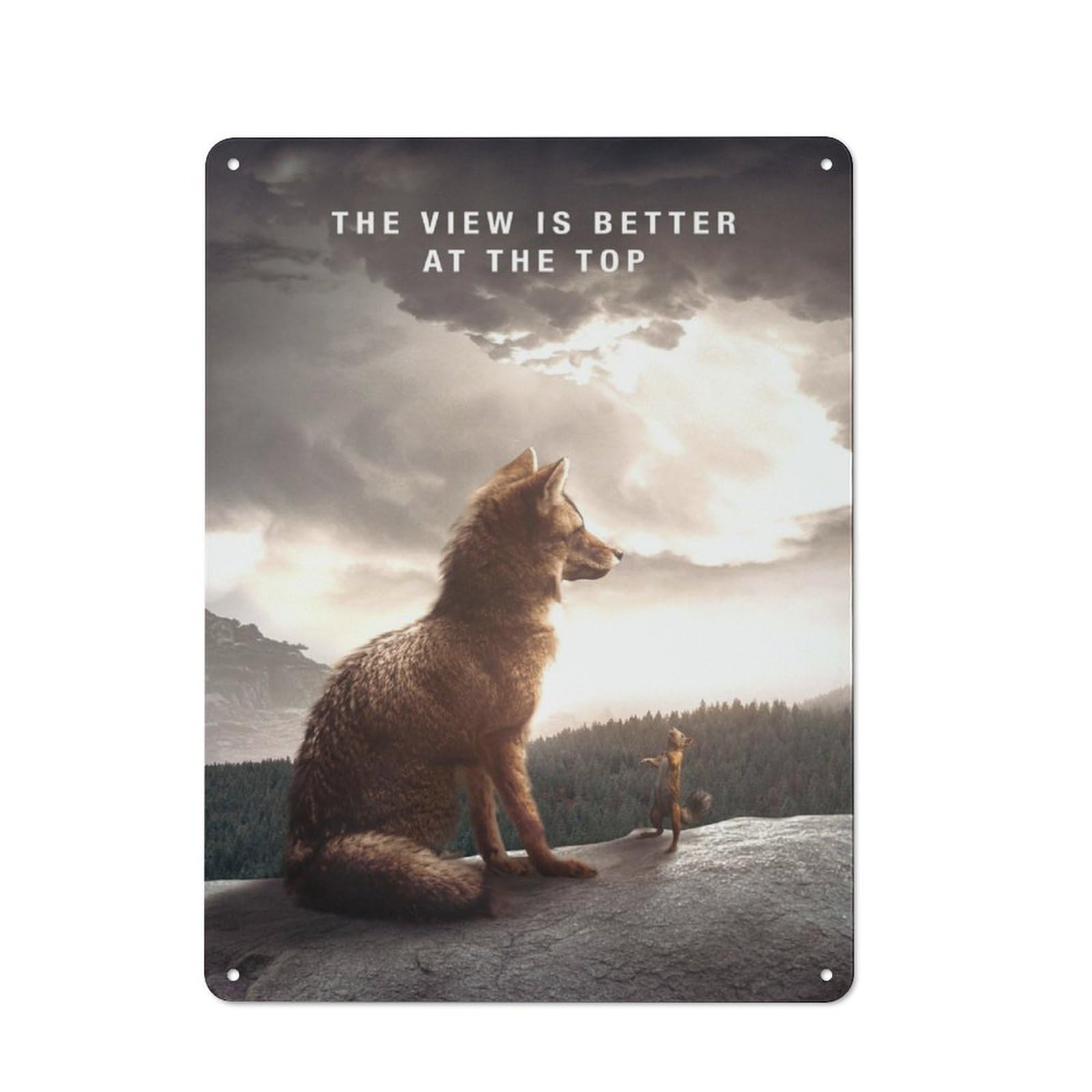 Junmoney View Better At The Top Tin Wall Plaque 40X30cm With For Home Office Or Studio, Gift Idea At Christmas For Creative Workspace Decorators