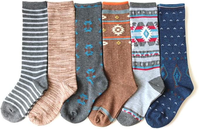 Amazon 靴下 キッズ 男の子 ネイティブデザイン ハイソックス 6足セット 15 19cm 24cm 24cm 靴下 レッグウェア 通販