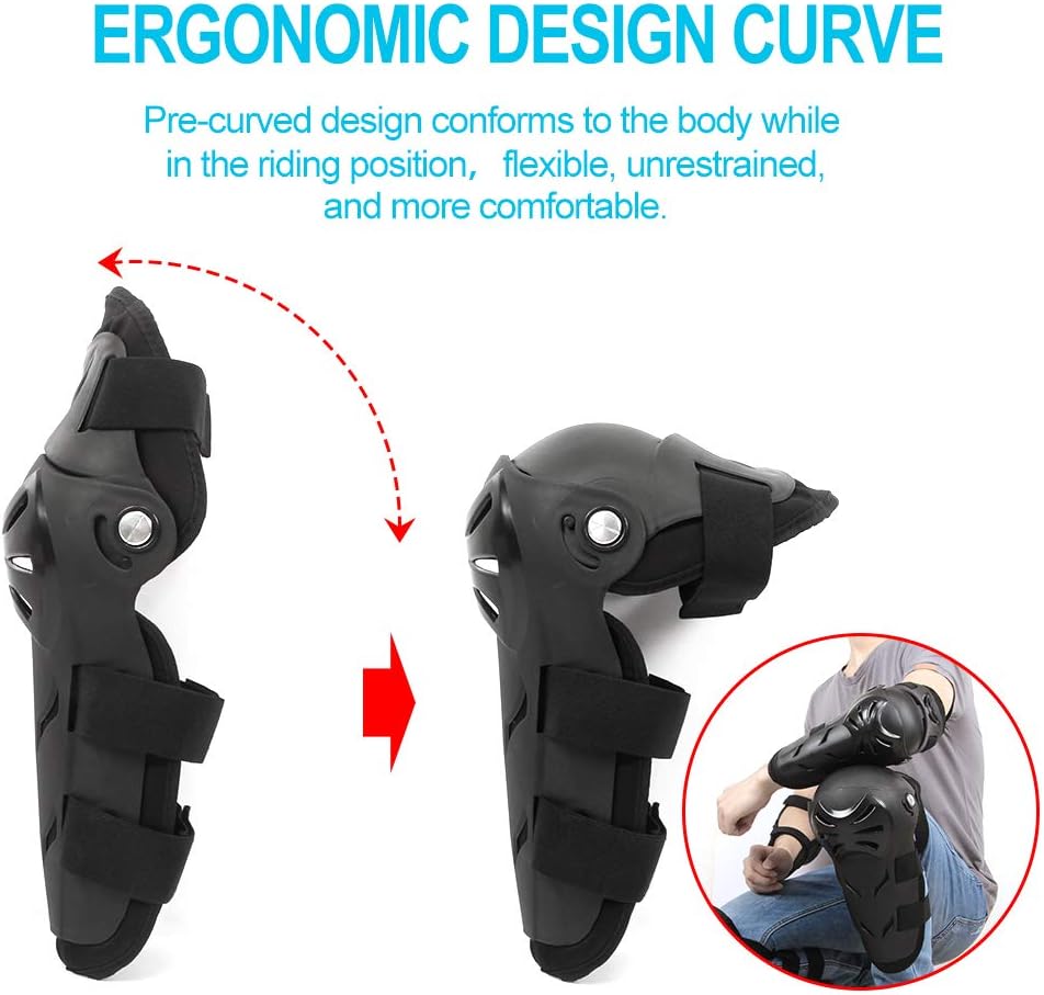 4Pcs Motorcycle Knee Elbow Pads Protection Motocross Racing Knee Shin Guards Protective Gear for Adults black - Image 3