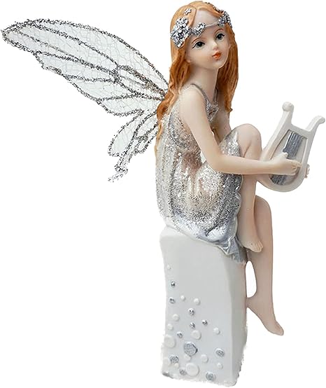 Amazon Co Jp 妖精の置物像蝶の羽樹脂音楽ガール天使グッズ置物妖精の庭の家の装飾結婚式の装飾誕生日ギフト ホーム キッチン