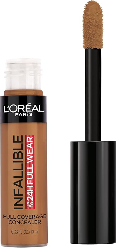 L'Oreal Paris Makeup Infallible Full Wear Corrector mate resistente al agua, cobertura total, cacao, 0.33 fl. onz.