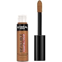 Vista 31 de L'Oreal Paris Makeup Infalible Full Wear Corrector mate impermeable, cobertura completa, tono de piel claro (Porcelain), 0.33 fl oz