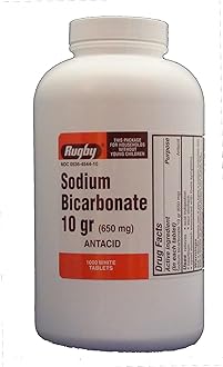 Rugby Sodium Bicarb 10 g Tab – Sodium Bicarbonate 650 mg, White, 1000 Tablets (UPC 305361047108)