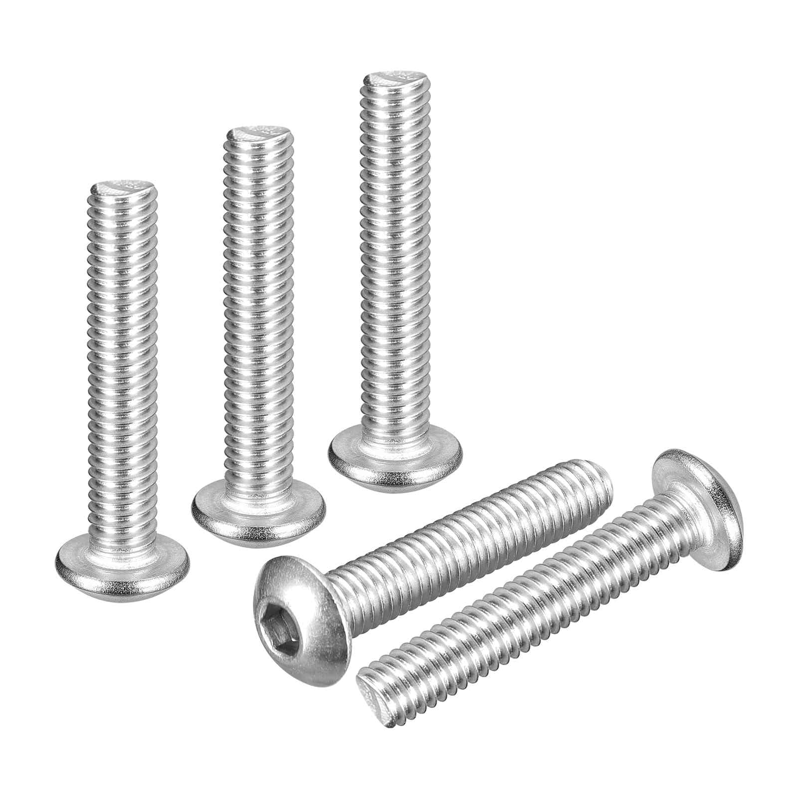 DTGN M4-0.7x22mm Button Head Socket Cap Screws - 30Pack - Good for Road Bicycle, Mountain Bike, Auto, Motorcycle - 304 Stainless Steel Whitewashed - Hex Socket Drive Fasteners — image 1