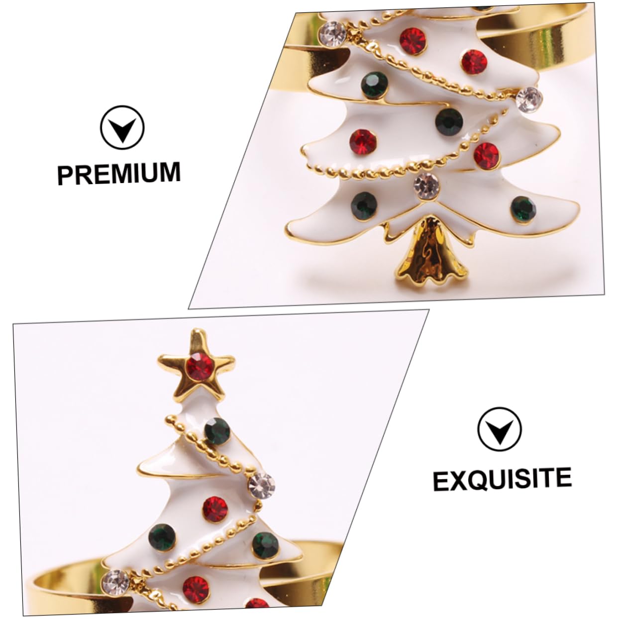 Mikinona 3 Set Eleganti Porta Tovaglioli Natalizi Per Feste Di Natale Con Fibbia Per Decorazioni Festive 4 Pezzi * 3