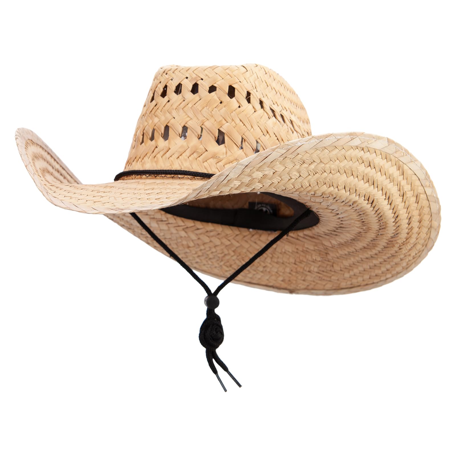Solid WingElastic Tie Palm Leaf Vent Hat