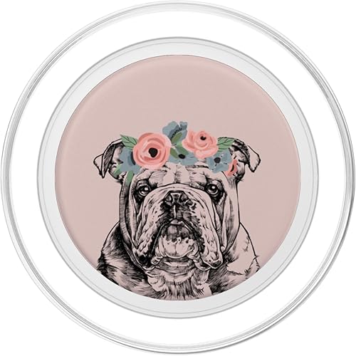 Miniatura 8 de Bulldog inglés con diadema floral para perro, mamá, PopSockets intercambiables PopGrip