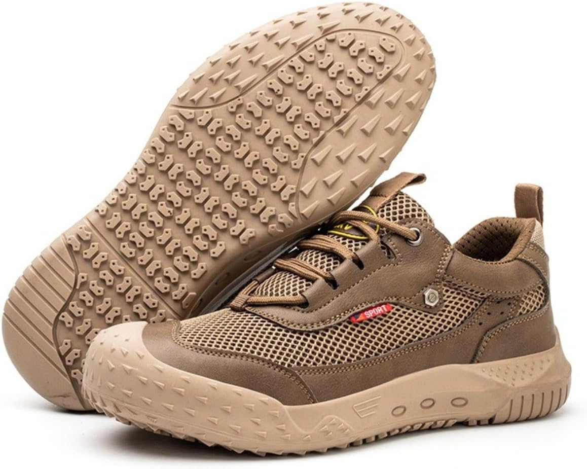 Breathable Summer Steel Toe Safety Shoes for Men & Women, Lightweight Breathable Puncture-Proof Anti-Smash Work Sneakers for Construction