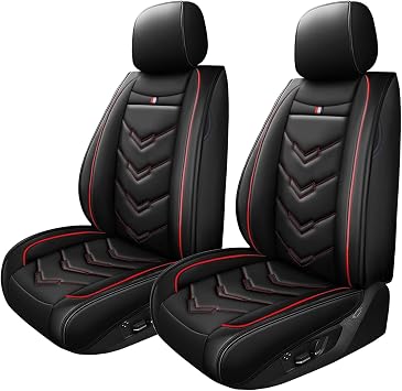 Car Seat Cover for Volkswagen Id.4 2021-2025, Waterproof Durable Compatible Airbag, Premium Leather Seat Protector2 Seats Standard,Black Red