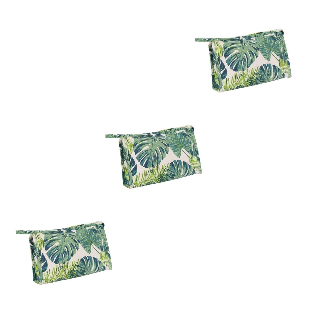 Mipcase 3pezzi Borsa Da Viaggio Multifunzionale Con Stampa Tropicale Monstera Organizer Per Cosmetici e Necessità Da Lavaggio Borsa Tela Portatile e Pratica Per Viaggi e Uso Quotidiano