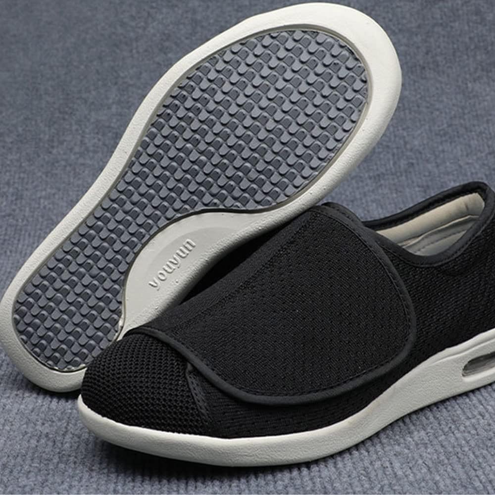 Men's Edema Diabetic Shoes, Mesh Breathable Lightweight Walking Sneakers Air Cushion for Diabetic, Elderly, Swollen Feet, Plantar Fasciitis