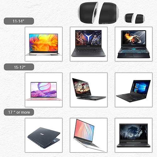 Miniatura 9 de Elevadores de computadora portátil para escritorio, soporte de refrigeración para mini laptop, almohadillas magnéticas, elevador de teclado, pies