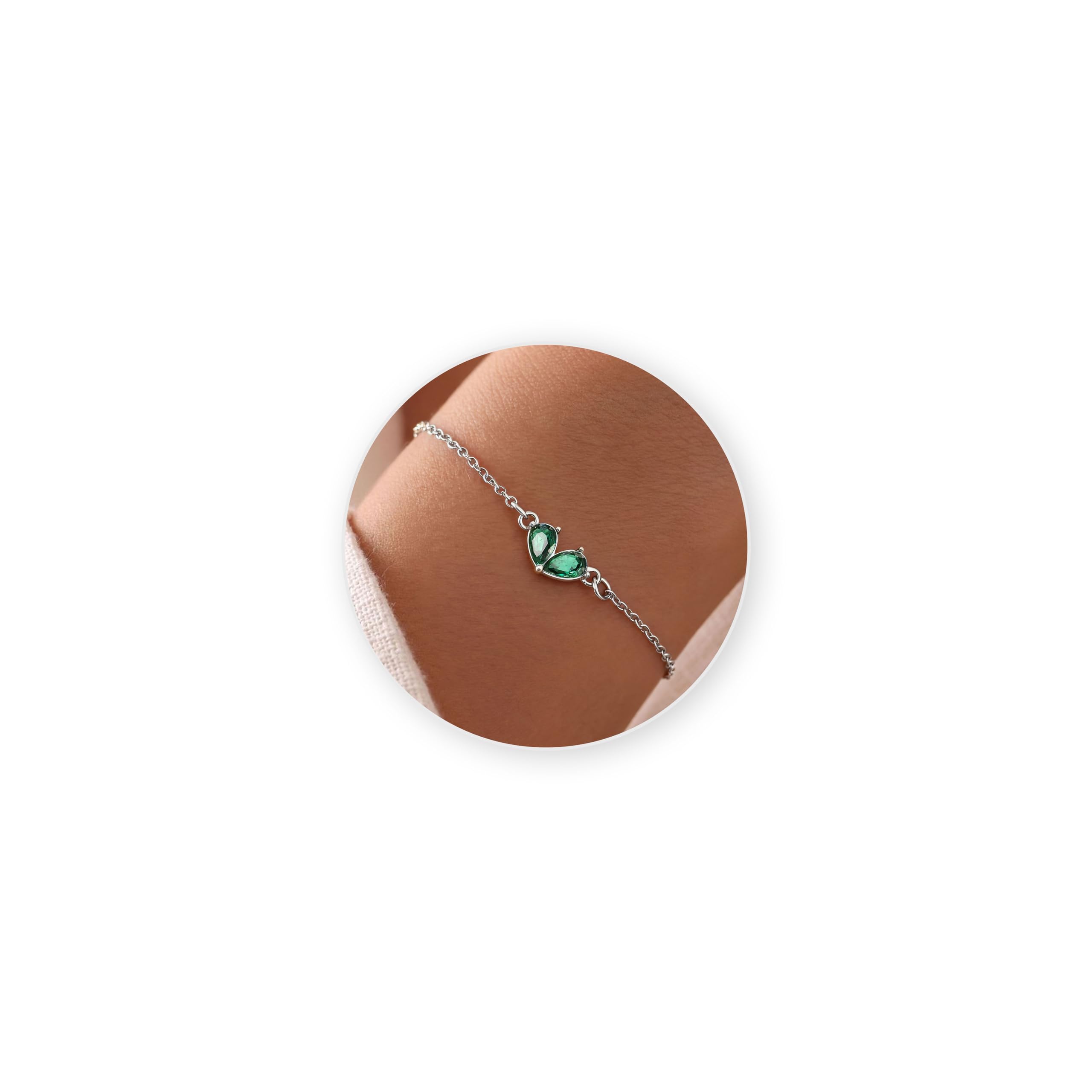 Milacolato Armband Damen Gold Silber Verstellbare Edelstein Personalisiertes Armband Mädchen Valentinstag Muttertag Geburtstags Weihnachten Schmuck Geschenk für Frauen Freundin Mama