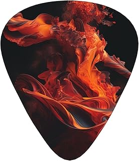 Fire dancer Guitar Picks 12 Pack Bass Picks with Organizer Box Guitar Plectrum Includes Thin Medium Heavy Guitar Picks Ukulele Picks for Bass Acoustic Electric Guitars
