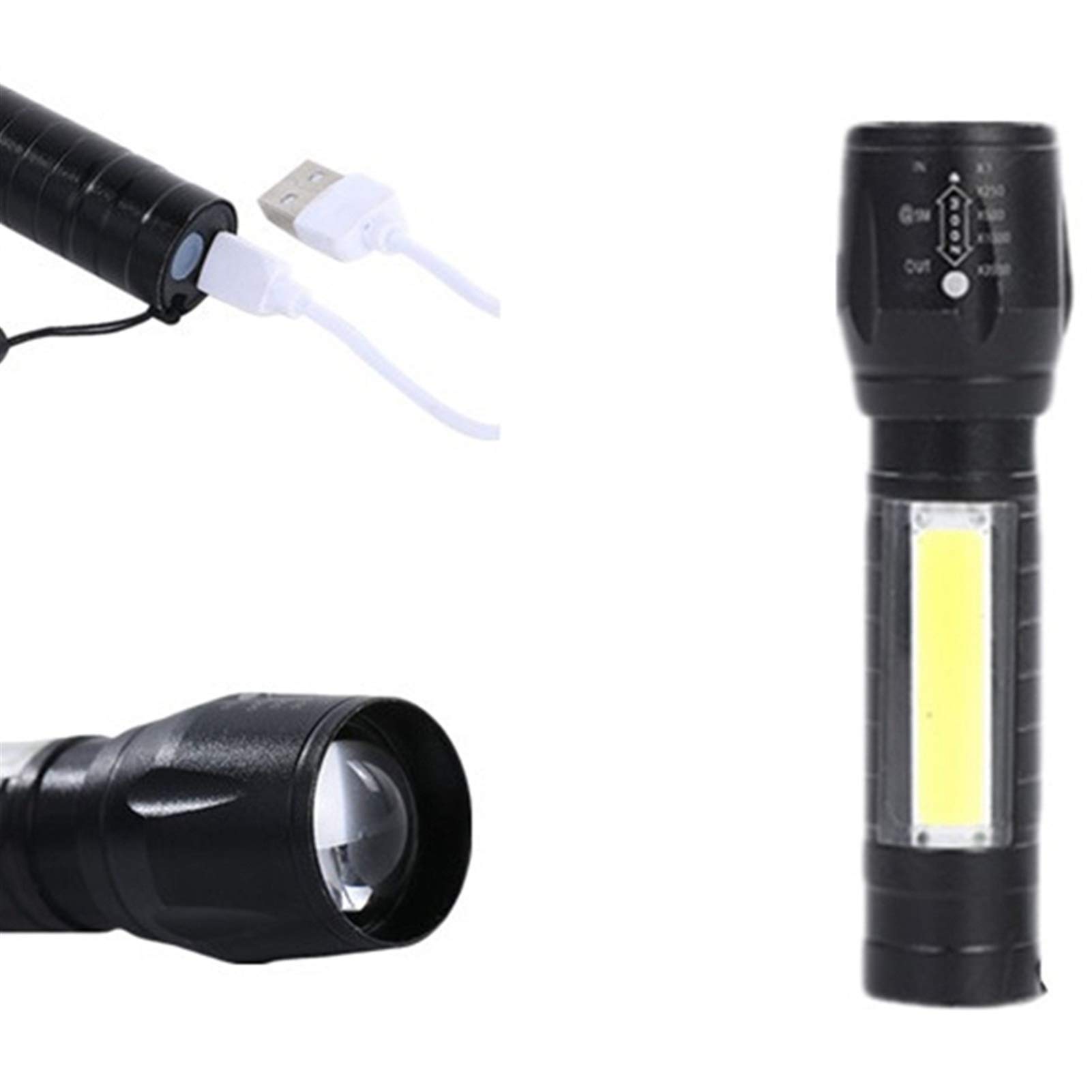 Bardzo długa latarka elektryczna w trybie gotowości Mini XPE Latarka ze stopu aluminium Silne światło Zoom Długi-USB Wielofunkcyjna latarka wielokrotnego ładowania jako Power Bank i akcesori