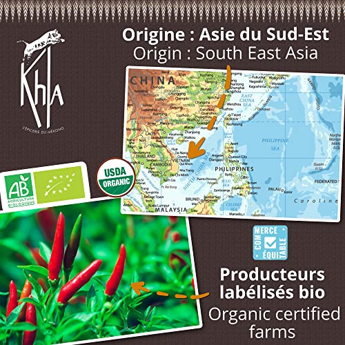 Khla - Rotes Currypulver 180g - Curry-Mischung Scharfe Schärfe - Zutaten für Küche und Backen - Indisches Thai-Curry - Chili, Kurkuma, Pfeffer - Asiatische Gewürze