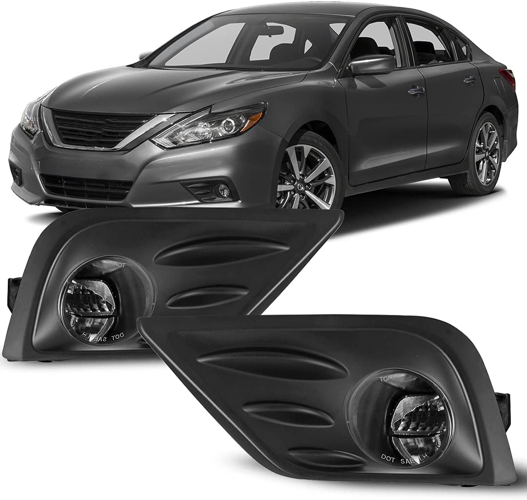 CPW Fog Lights Compatible with [2016 2017 2018 Nissan Altima 4 Door Sedan] OE Replacement Driving Fog Lights Pair + Wiring + Switch Kit
