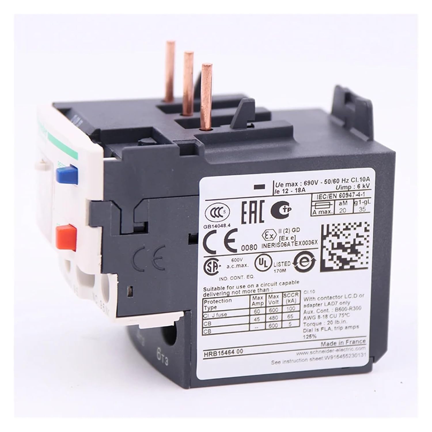 LRD21 12-18A 1NO+1NC LR-D21 Screw Clamp Differential Thermal Overload Relay