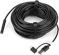 Vista 6 de Endoscopio Fydun USB endoscopio 1pc negro 49.2 ft USB endoscopio con cámara de 2 megapíxeles para inspección de coches de tubería