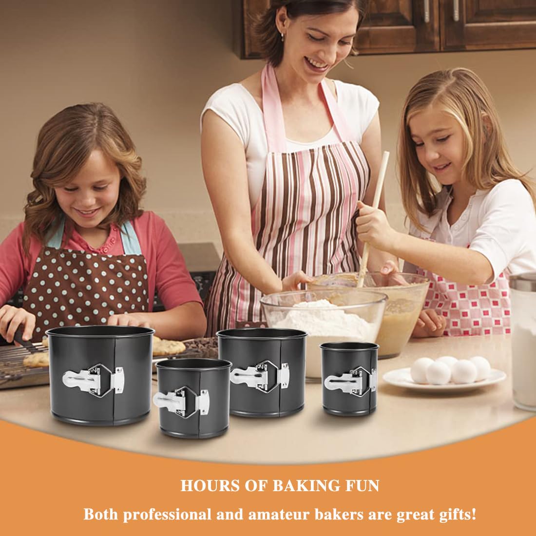 Springform, Käsekuchenform, klassisch, antihaftbeschichtet, abnehmbarer Boden, auslaufsicher, Käsekuchenformen zum Backen (schwarz, 12 cm, 14 cm, 16 cm, 18 x 10 cm)