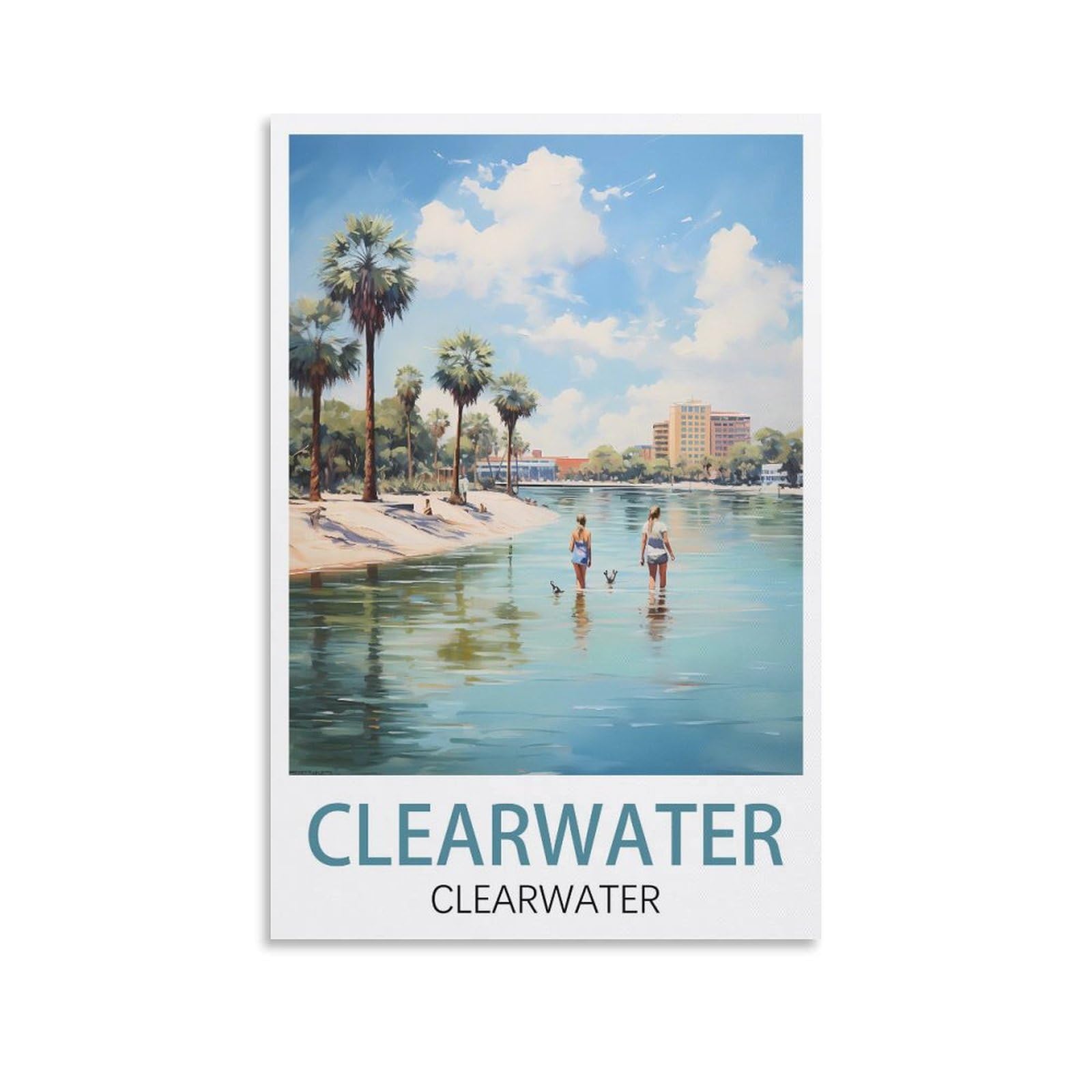 Metal Tin Sign Plaque Poster Art Plaque Poster Wall Decor for Home Tool Room Bar Club Restaurant Cafe Clearwater Florida Posters 30x30cm