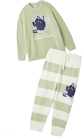 ジェラートピケ　ドラクエコラボ　ももんじゃプルオーバー&ボーダーロングパンツ ジェラートピケ ドラクエコラボ ももんじゃプルオーバー&ボーダー