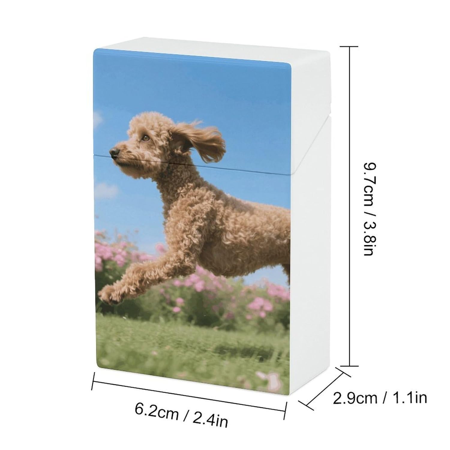 Waterproof Cigarette Case Large Capacity, Poodles Dog image 2