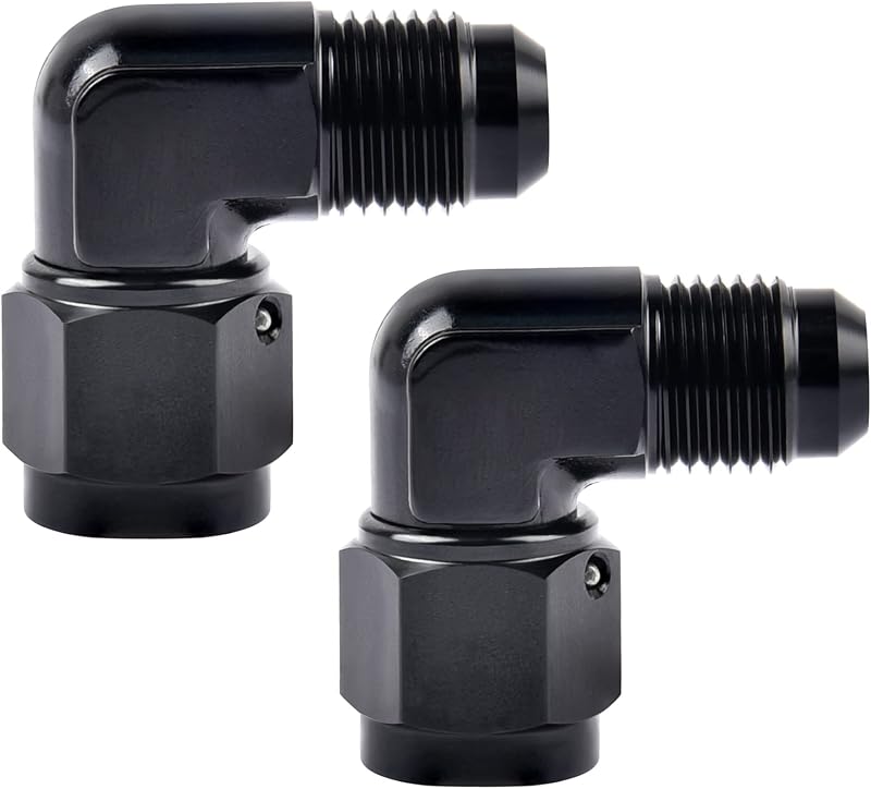 Adaptador de conexão 8AN fêmea para AN8 macho EVIL ENERGY, cotovelo 90° giratório em alumínio – 2 unidades