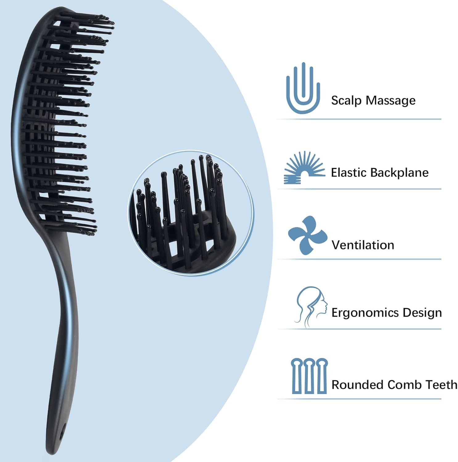 Vinabo 2 pcs Hair Brush without Pulling, Detangling Brush - Image 3